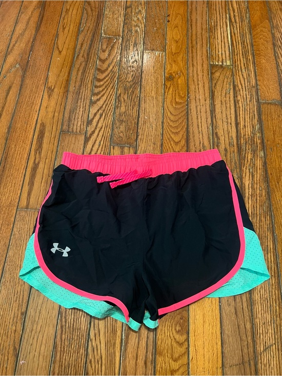 Under Armour Other - Under Armour Women's Black Shorts with Pink black size YL women’s XS
